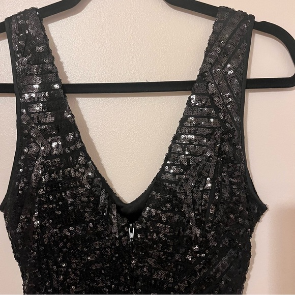 Sequin Feather Hem Dress - Picture 9 of 10